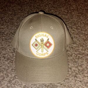 Signal Corps Stitched Patch Logo Strap-on Tan Hat Cap OS